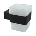 Стакан для зубных щёток Lemark SMOOTH LINE с держателем, чёрный матовый (9732014) 9732014