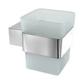Стакан для зубных щёток Lemark SMOOTH LINE с держателем, хром (9731013) 9731013