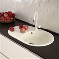 Кухонная мойка Lemark LACHA 760 врезная овальная с крылом из кварцгранита цвет: Жасмин  (9910058) 9910058