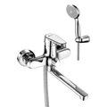 "POINT" Смеситель универсальный с плоск. изливом 200мм, дивертор с керамич. пластинами, хро LM0317C