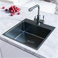 Кухонная мойка Lemark JANGA 490 прямоугольная из нержавеющей стали цвет: графит (9936107) 9936107
