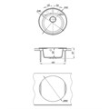 Кухонная мойка Lemark SULA 500 врезная круглая из кварцгранита цвет: Шампань  (9910006) 9910006