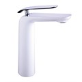 Смеситель для умывальника Lemark Меланж высокий, монолитный, хром/белый (LM4909CW) LM4909CW