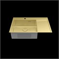 Кухонная мойка Lemark KEZADRA 780L прямоугольная с крылом из нержавеющей стали (чаша СЛЕВА) цвет: светлое золото (9938150) 9938150