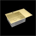 Кухонная мойка Lemark KEZADRA 780L прямоугольная с крылом из нержавеющей стали (чаша СЛЕВА) цвет: светлое золото (9938150) 9938150