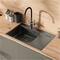 Кухонная мойка Lemark KEZADRA 780L прямоугольная с крылом из нержавеющей стали (чаша СЛЕВА) цвет: графит (9936151) 9936151