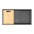Кухонная мойка Lemark TABAGA 820 прямоугольная из нержавеющей стали с аксессуарами в комплекте: ролл-мат, коландер, разделочная доска цвет: графит (9936135) 9936135