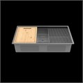 Кухонная мойка Lemark TABAGA 820 прямоугольная из нержавеющей стали с аксессуарами в комплекте: ролл-мат, коландер, разделочная доска цвет: графит (9936135) 9936135