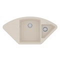 Кухонная мойка Lemark IRKANA 980 врезная угловая с доп. чашей и крылом из кварцгранита цвет: Шампань  (9910048) 9910048