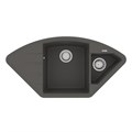 Кухонная мойка Lemark IRKANA 980 врезная угловая с доп. чашей и крылом из кварцгранита цвет: Серый шёлк (9910047) 9910047