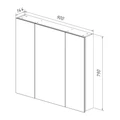 Шкаф зеркальный Lemark UNIVERSAL 90х80 см 3-х дверный, цвет корпуса: Белый глянец LM90ZS-U