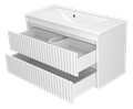 Тумба под раковину Brevita Balaton 100 подвесная (белая) BAL-06100-01-01П2Я