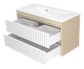 Тумба под раковину Brevita Balaton 100 подвесная (белая, бежевая) BAL-06100-03-012Я