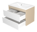 Тумба под раковину Brevita Balaton 80 подвесная (белая, бежевая) BAL-06080-03-012Я