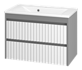 Тумба под раковину Brevita Balaton 80 подвесная (белая, серая) BAL-06080-01-012Я