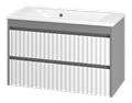 Тумба под раковину Brevita Balaton 90 подвесная (белая, серая) BAL-06090-01-012Я