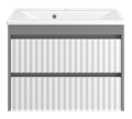 Тумба под раковину Brevita Balaton 75 подвесная (белая, серая) BAL-06075-01-012Я