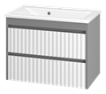 Тумба под раковину Brevita Balaton 75 подвесная (белая, серая) BAL-06075-01-012Я