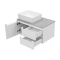 CARGO - 80 Тумба подвесная с 2 ящ. 1 дв. белый + столешница + раковина УТ000024159
