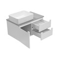 CARGO - 80 Тумба подвесная с 2 ящ. 1 дв. белый + столешница + раковина УТ000024159