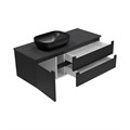 CARGO -120 Тумба подвесная с 2 ящ. 1 дв. черный + столешница + раковина УТ000024164