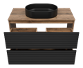 Тумба под раковину Brevita Dakota 100 (черная) DAK-07100-19/02-2Я