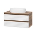 Комплект Brevita Dakota 80 белый подвесная тумба с раковиной УТ000015493