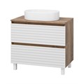 Комплект Brevita Dakota 80 белый напольная тумба с раковиной УТ000015494