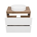 Комплект Brevita Dakota 80 белый напольная тумба с раковиной УТ000015494