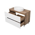 Комплект Brevita Dakota 100 белый напольная тумба с раковиной УТ000015495