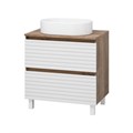 Комплект Brevita Dakota 70 белая напольная тумба с раковиной УТ000015713
