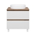 Комплект Brevita Dakota 70 белая напольная тумба с раковиной УТ000015713