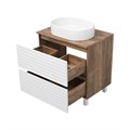 Комплект Brevita Dakota 70 белая напольная тумба с раковиной УТ000015713