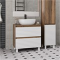 Комплект Brevita Dakota 70 белая напольная тумба с раковиной УТ000015713