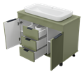 Тумба под раковину Brevita Enfida 100 (зеленая) ENF-06100-0843Я