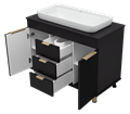 Тумба под раковину Brevita Enfida 100 (черная) ENF-06100-0243Я