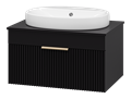 Тумба под раковину Brevita Enfida 70 подвесная (черная) ENF-06070-0241Я