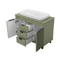 Комплект Enfida 100 зеленая напольная тумба с раковиной УТ000022697