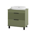 Комплект Enfida 70 зеленая напольная тумба с раковиной УТ000022839