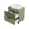 Комплект Enfida 70 зеленая напольная тумба с раковиной УТ000022839