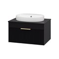 Комплект Enfida 70 черная подвесная тумба с раковиной УТ000015094