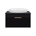 Комплект Enfida 70 черная подвесная тумба с раковиной УТ000015094