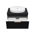Комплект Enfida 70 черная подвесная тумба с раковиной УТ000015094