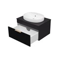 Комплект Enfida 70 черная подвесная тумба с раковиной УТ000015094