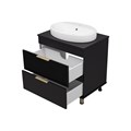 Комплект Enfida 70 черная напольная тумба с раковиной УТ000015616