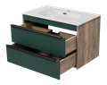 Тумба под раковину Brevita Greenwood 80 подвесная с раковиной Brevita Rubi 80 GRE-09080-0802Я