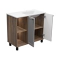 Комплект Lumus 90 напольная тумба с раковиной, правая УТ000025490