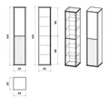 Шкаф - пенал Brevita Risacca Crema 35 универсальный RIS-05035-034П