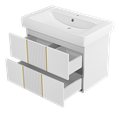 Тумба под раковину Brevita Vega 80 подвесная (белая) VEG-09080-0102Я