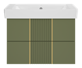 Тумба под раковину Brevita Vega 80 подвесная (зеленая) VEG-09080-0802Я